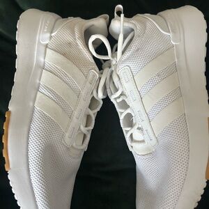 Adidas White Sneakers with Mesh Upper and Chunky Midsole